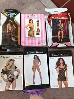 6-Piece Lingerie Bundle Dreamgirl Leg Avenue Elegant Moments OS